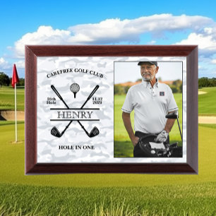 Camo Hole In One Golfer Photo Award Plaque