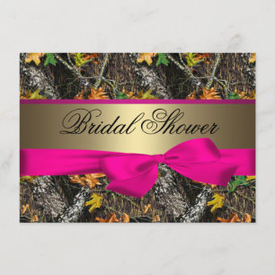 Camo & Hot Pink Bridal Shower Invitations