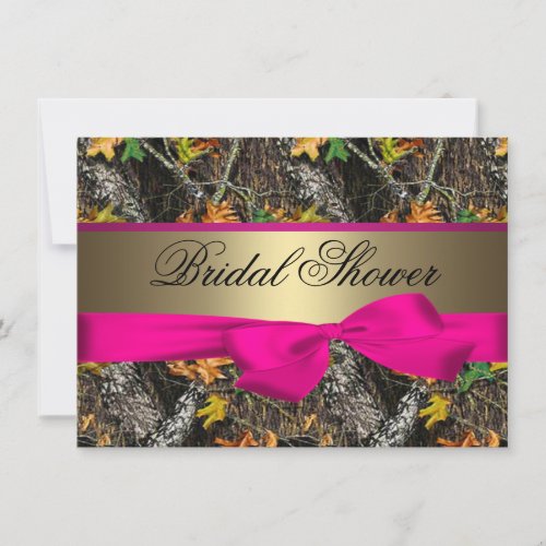 Camo &amp; Hot Pink Bridal Shower Invitations