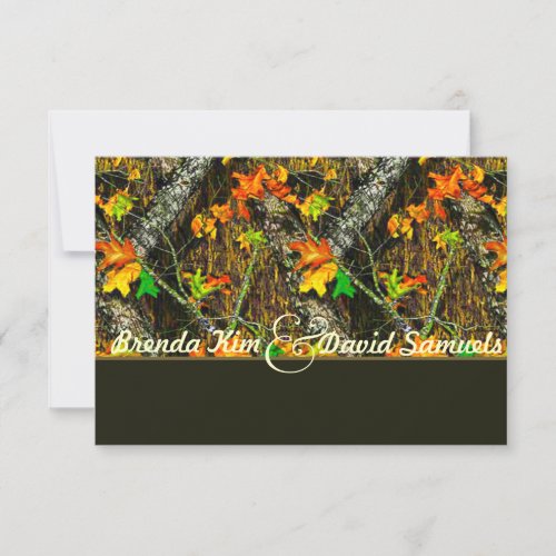 Camo Hunting Elegant Wedding Invitation