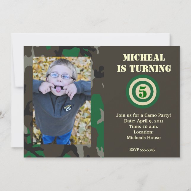 Camo Hunting Invitation (Front)