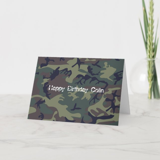 Camo Hunting Pattern Birthday Card (Front)