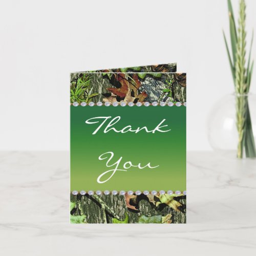 Camo Hunting Themed Wedding Thank You Cards _ Tall