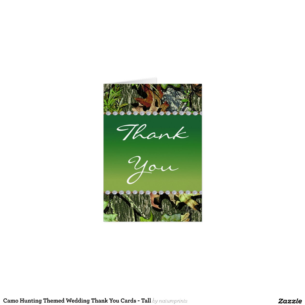 Camo Hunting Themed Wedding Thank You Cards - Tall | Zazzle