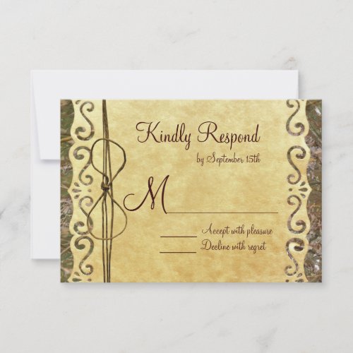 Camo Hunting Vintage Paper Wedding RSVP Cards