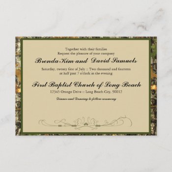 Camo Hunting Wedding Invitation by CleanGreenDesigns at Zazzle