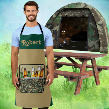 Camo Ice Chest With Beer Custom Apron by RODEODAYS at Zazzle