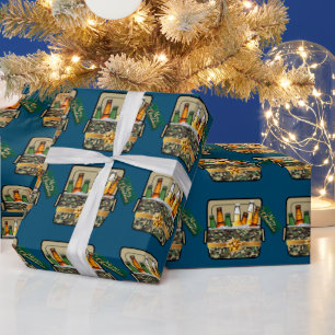 Camo Ice Chest With Beer Merry Christmas  Wrapping Paper