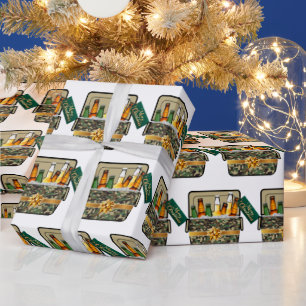 Camo Ice Chest With Beer Merry Christmas Wrapping Paper