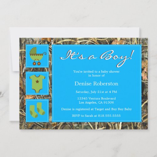 Camo - It's a Boy! - Baby Shower Invitation