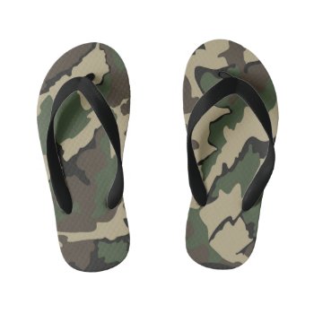 Camo  Kid's Flip Flops by StormythoughtsGifts at Zazzle