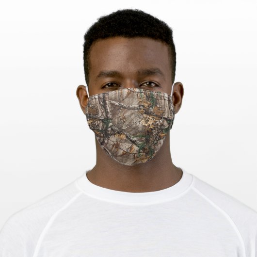 Camo leaves and branches adult cloth face mask (Worn)