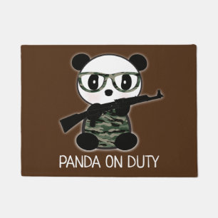 Camo Leon The Panda Bear Welcome Mat