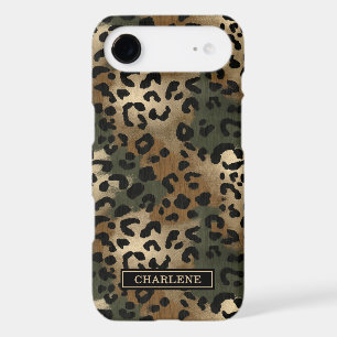 Camo Leopard Print Monogrammed iPhone 17 Air Case