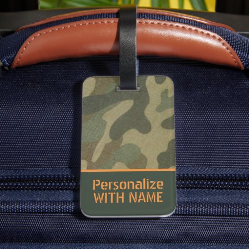 Camo Luggage Tag for Hunter Military Travel Gift