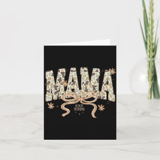 Camo Mama EST 2026 Coquette Bow Camouflage New Mom Card