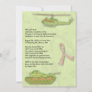 Camo Military Birthday Flat Invitation