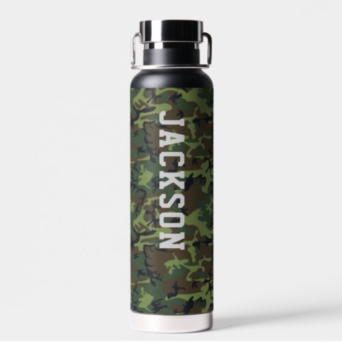 Camo Military Camouflage Pattern Personalized Water Bottle