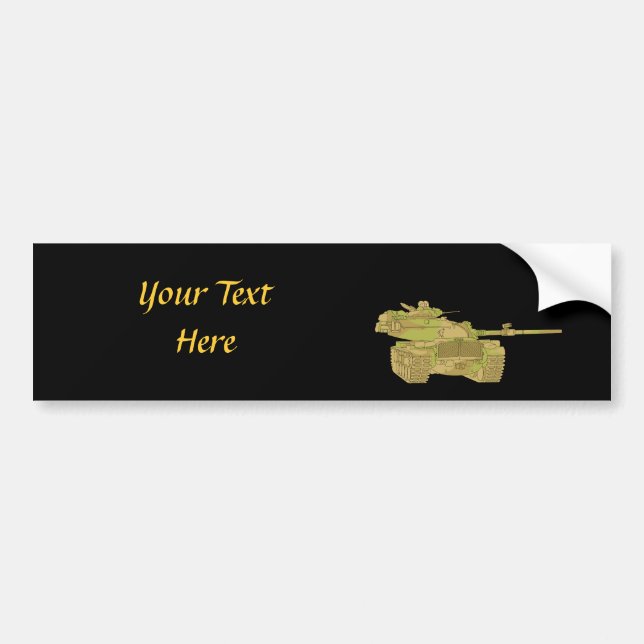 Camo Military Tank Design Bumper Sticker (Front)