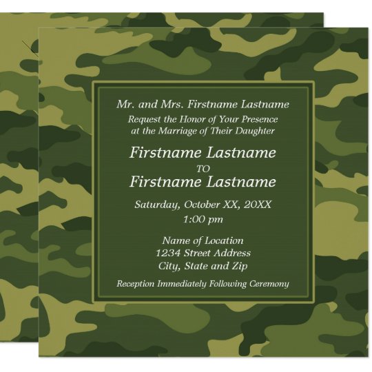 Camo Military Wedding Invitation Zazzle Com   Camo Military Wedding Invitation Re3da43290fab4c4ead941fbca4ea8934 6gdus 540 