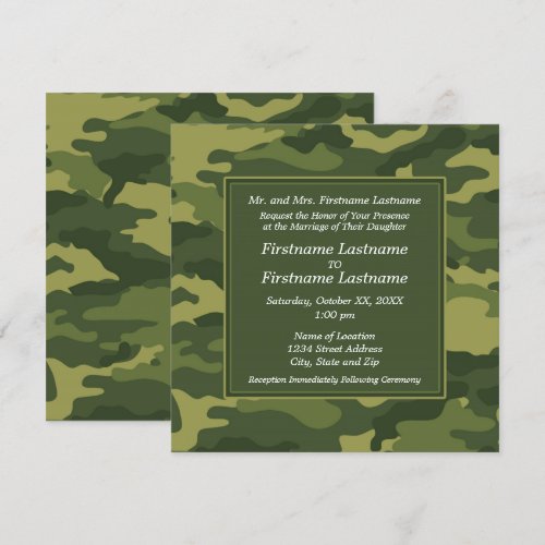Camo Military Wedding Invitation