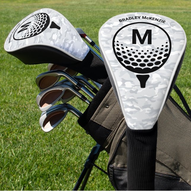Camo Monogram Golfer Name Golf Head Cover (Creator Uploaded)