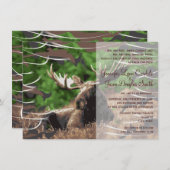 Camo Moose Hunting Theme Wedding Invitations (Front/Back)