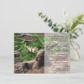 Camo Moose Hunting Theme Wedding Invitations (Standing Front)