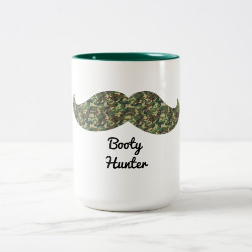 Camo Mustache coffee mug funny best booty hunter