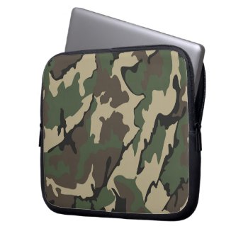 Camo Neoprene Laptop 10 Inch Sleeve by StormythoughtsGifts at Zazzle