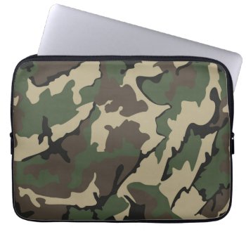 Camo Neoprene Laptop 13 Inch Sleeve by StormythoughtsGifts at Zazzle