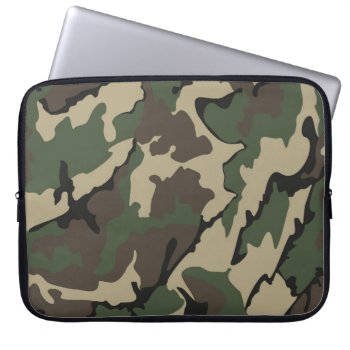 Camo Neoprene Protective Laptop Sleeve 15" by StormythoughtsGifts at Zazzle