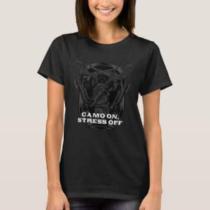 Camo On Stress Off Hunting  Hunter Humor Gun T-Shirt