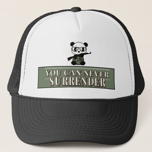 Camo Panda Bear - Military Costume Panda Bear Trucker Hat (Front)