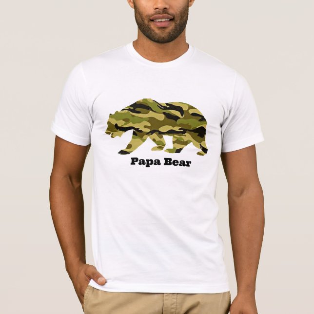 Camo Papa Bear Shirt - Military Dad Tee for Father (Front)