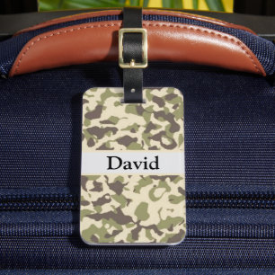 Camo Pattern Add Name Luggage Tag
