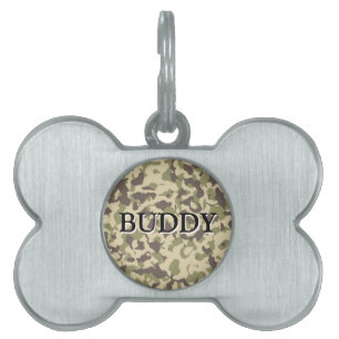 Camo Pattern Add Name Pet ID Tag