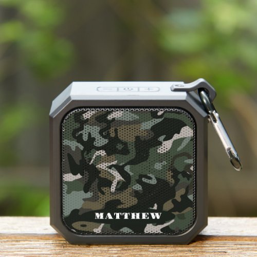 Camo Pattern Black and Green Personalized Bluetooth Speaker