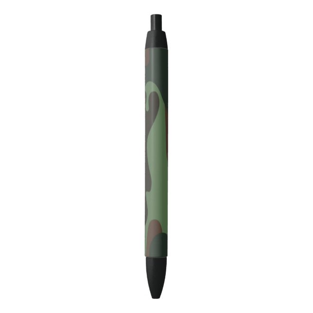 Camo pattern black ink pen (Front Vertical)
