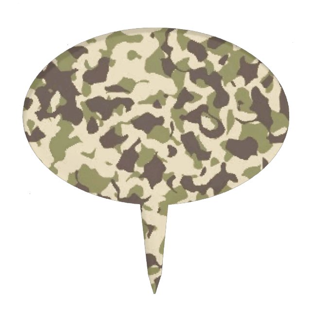 Camo Pattern Cake Topper (Front)