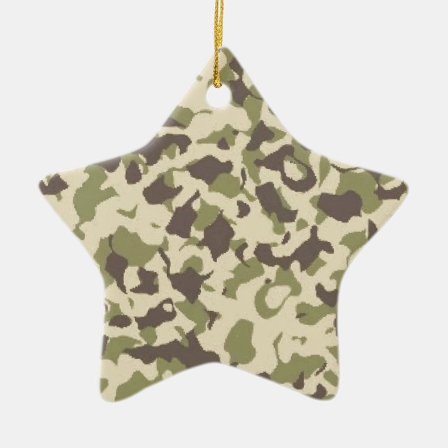 Camo Pattern Ceramic Ornament (Front)
