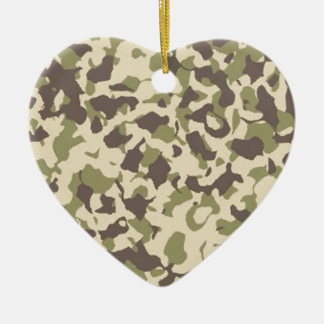 Camo Pattern Ceramic Ornament (Front)