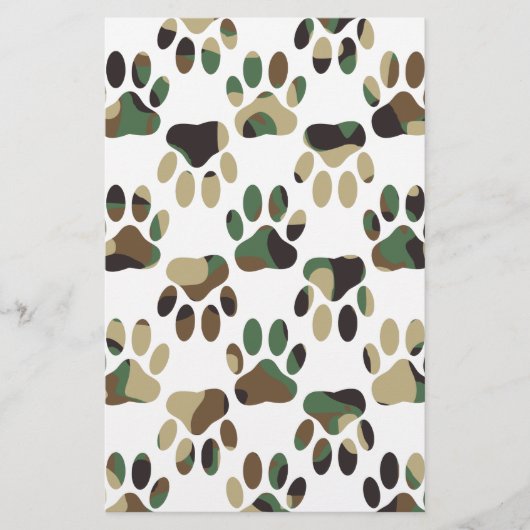Camo Pattern Dog Paw Print (Front)