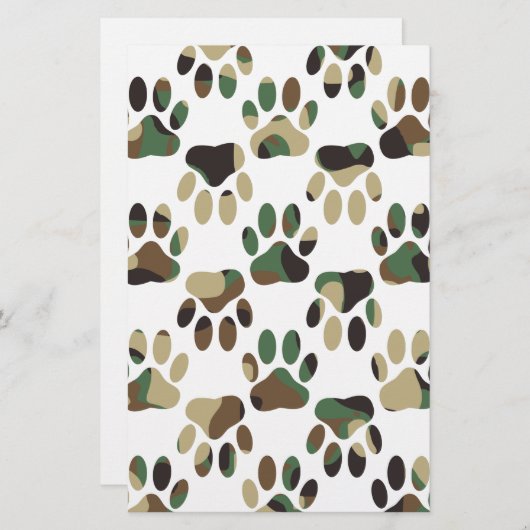Camo Pattern Dog Paw Print (Front/Back)