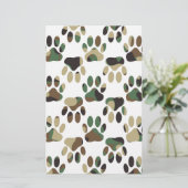 Camo Pattern Dog Paw Print (Standing Front)