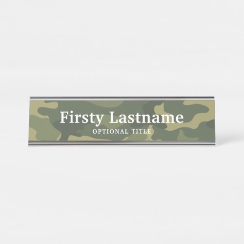 Camo Pattern for hunters or mililtary Desk Name Plate