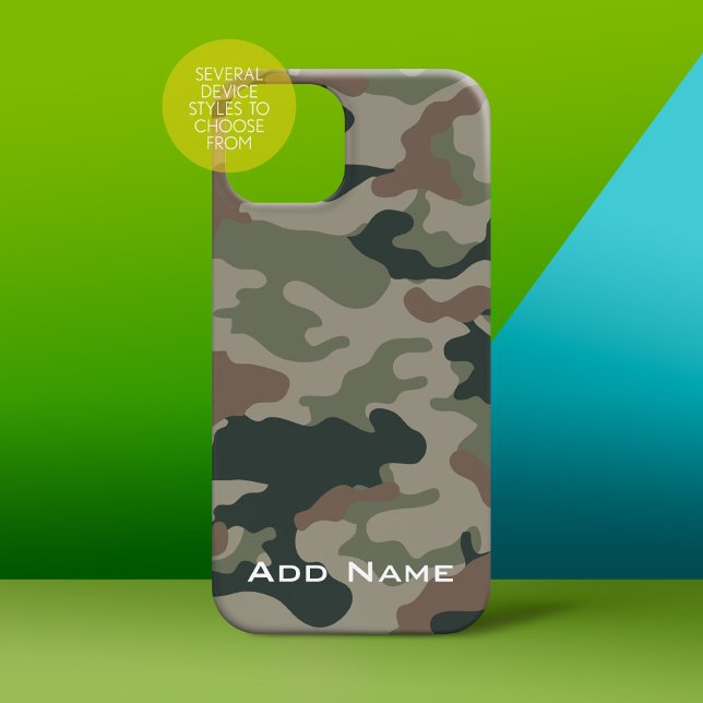 Camo Pattern for hunters or military with Name Case-Mate iPhone Case (Personalized Phone Case - subtle name)