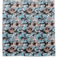 Camo Pattern - Grayish Red White Blue Black