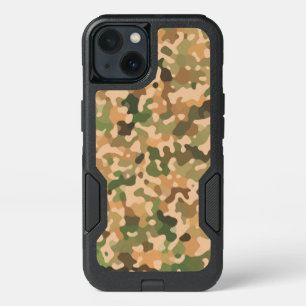 Camo Pattern - Green Orange Brown Black iPhone 13 Case