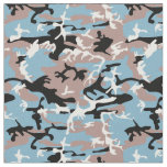 Camo Pattern - Light Brown Black Blue White Fabric
